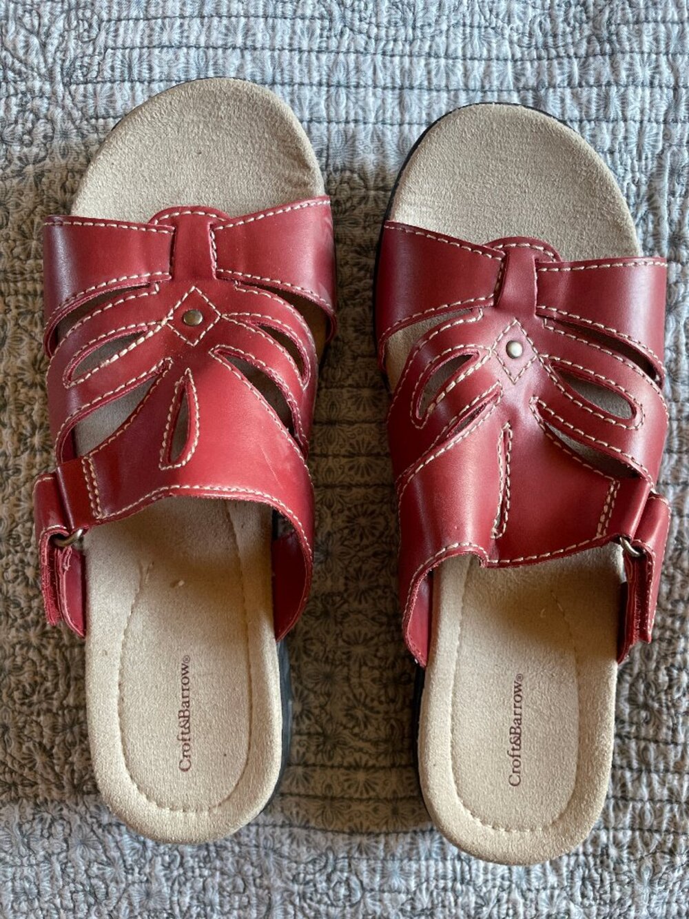 Sandals Women's Size 9 Cranberry Slides Adjustable Strap NEW NWOT